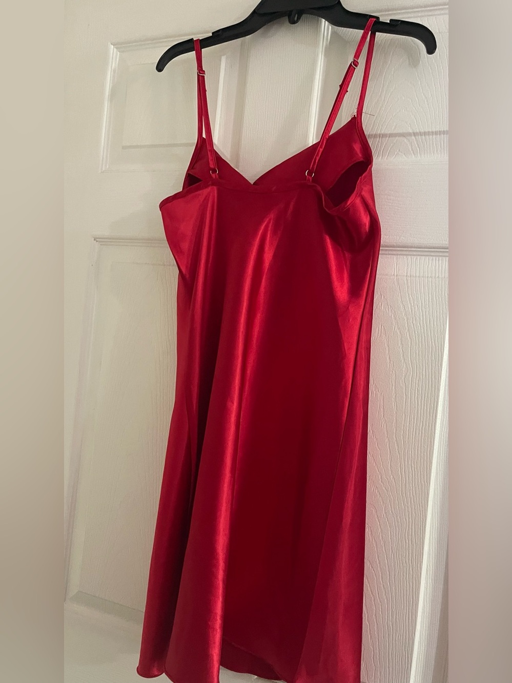 bebe Red Satin Cowl Slip Mini Dress - Picture 4 of 8